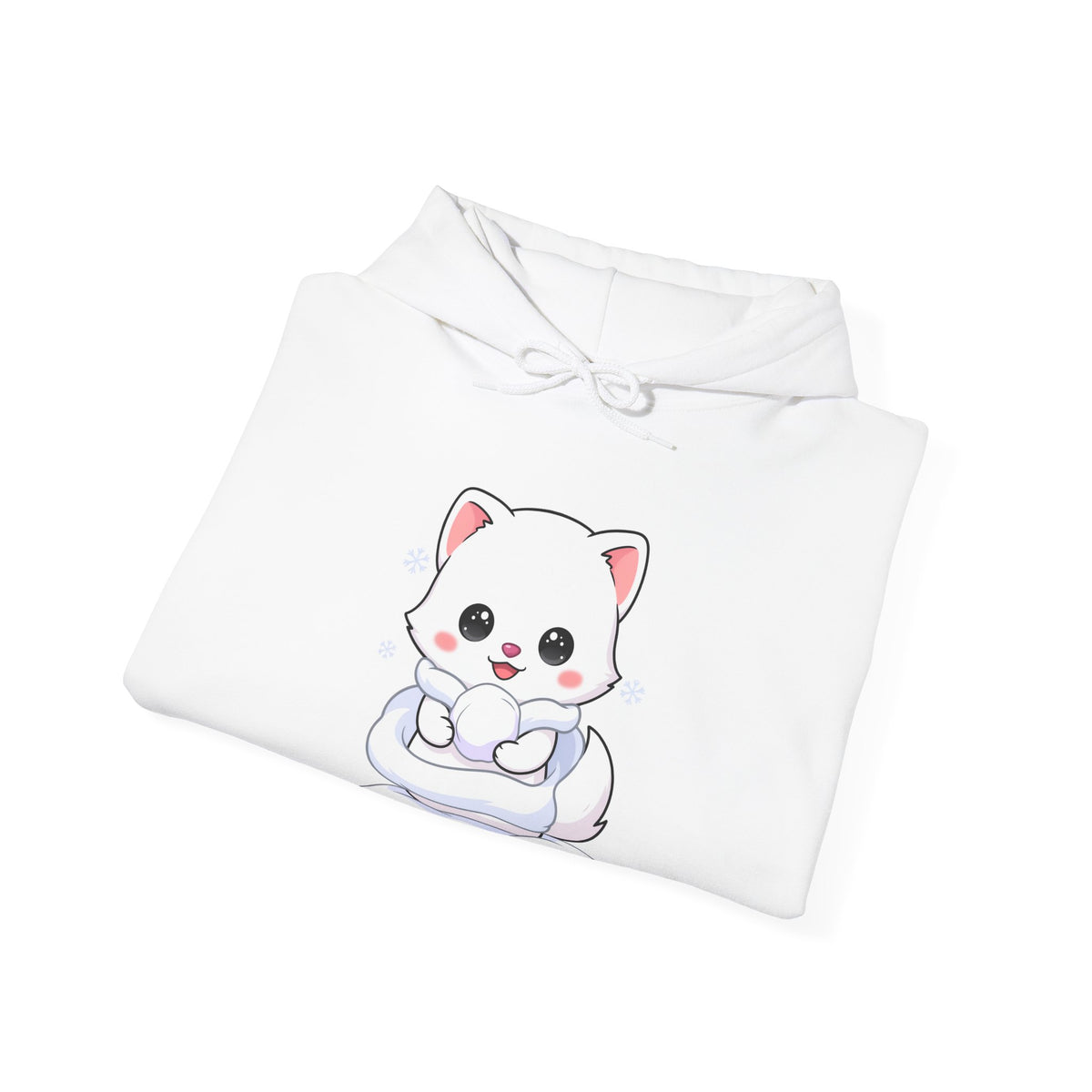 Kawaii Arctic Fox Hoodie, Cute Winter Animal Sweatshirt