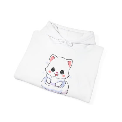 Kawaii Arctic Fox Hoodie, Cute Winter Animal Sweatshirt