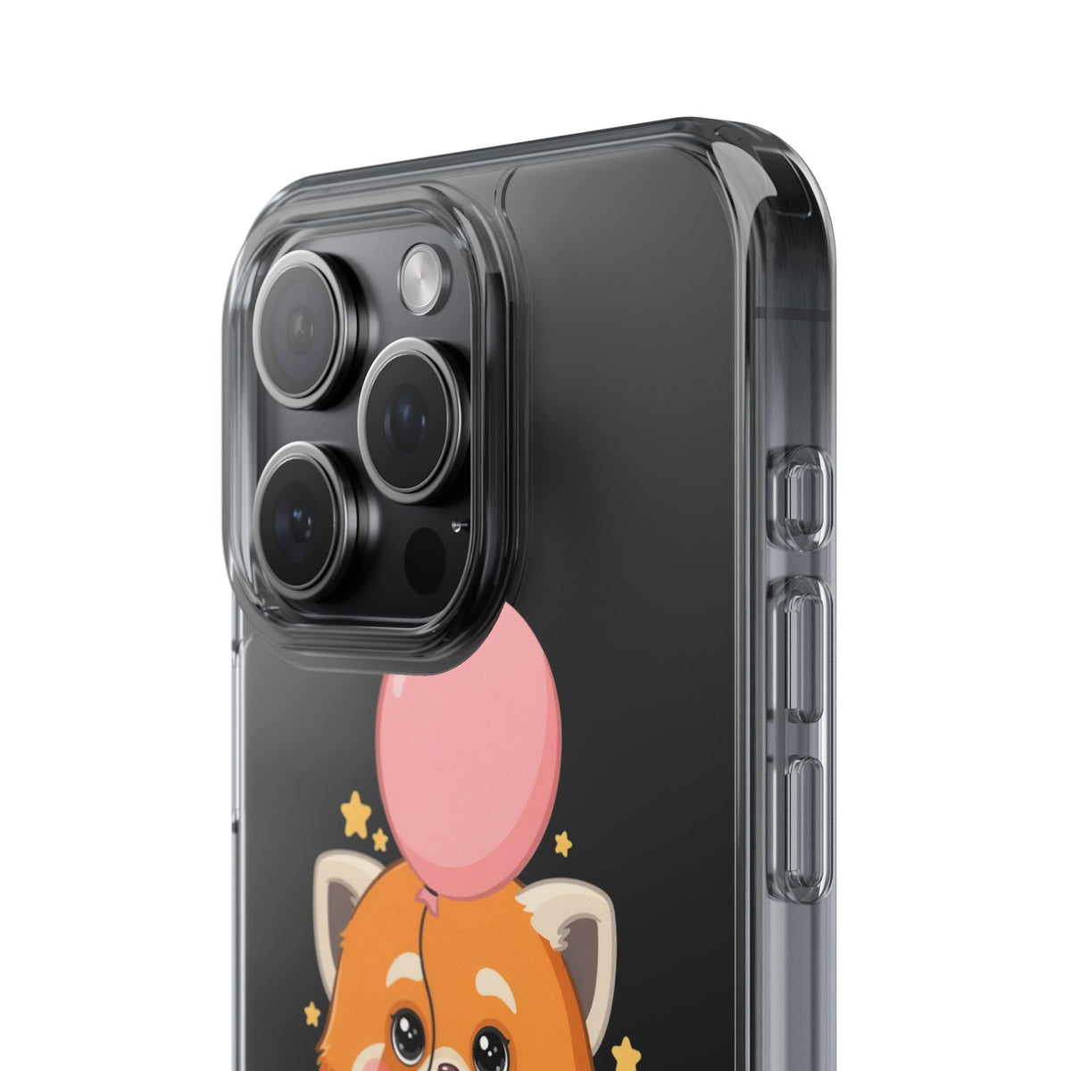 Kawaii Red Panda Clear Impact-Resistant Case with Balloon