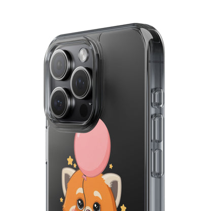 Kawaii Red Panda Clear Impact-Resistant Case with Balloon