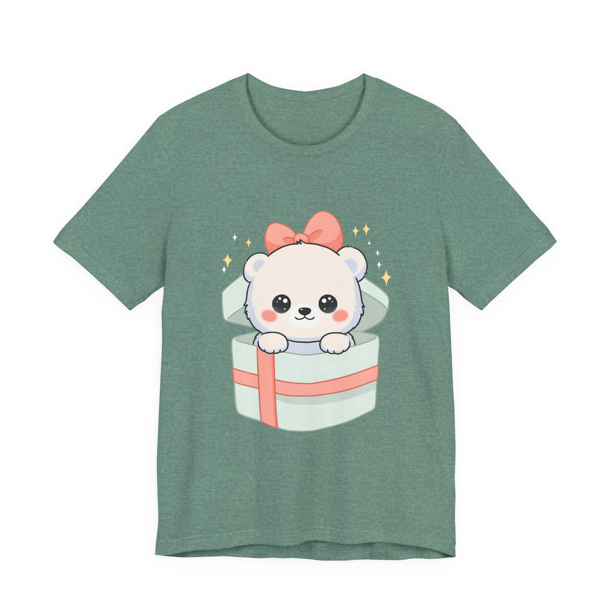 Kawaii Polar Bear Tee, Cute Gift Box Cub Unisex Shirt