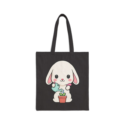 Kawaii Bunny Tote Bag for Plant Lovers