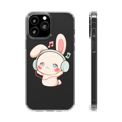 Kawaii Bunny Phone Case, Cute Music Lover Gift