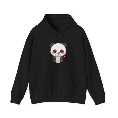Bubble Tea Panda Hoodie, Kawaii Chibi Boba Sweatshirt