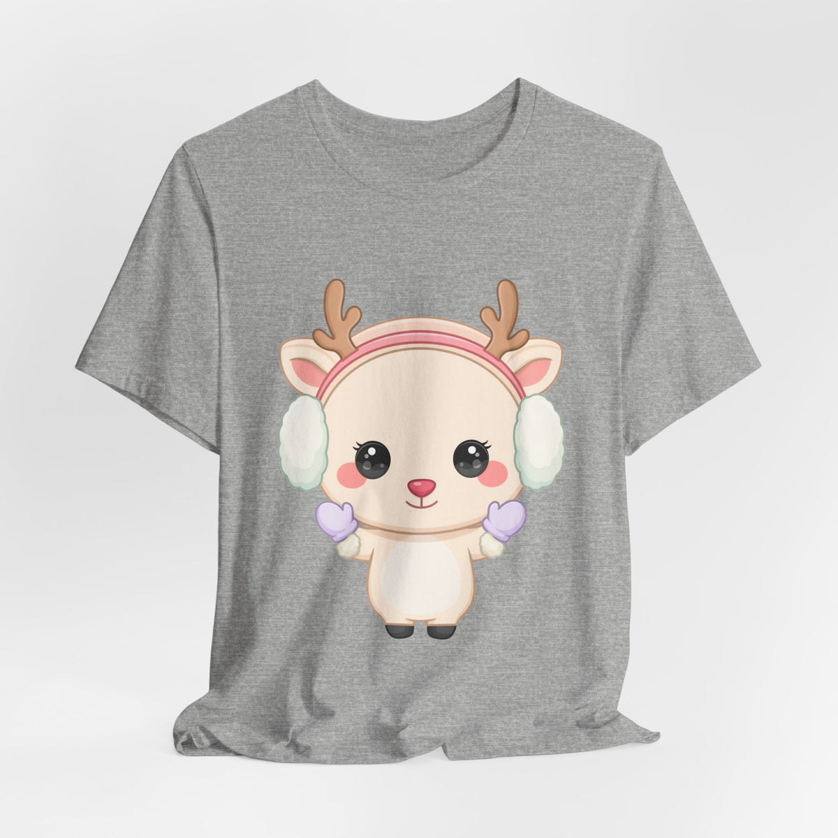 Kawaii Reindeer T-Shirt, Cute Winter Animal Tee