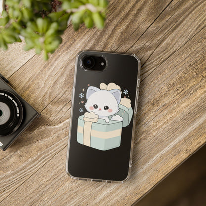Kawaii Arctic Fox Clear Impact-Resistant Phone Case