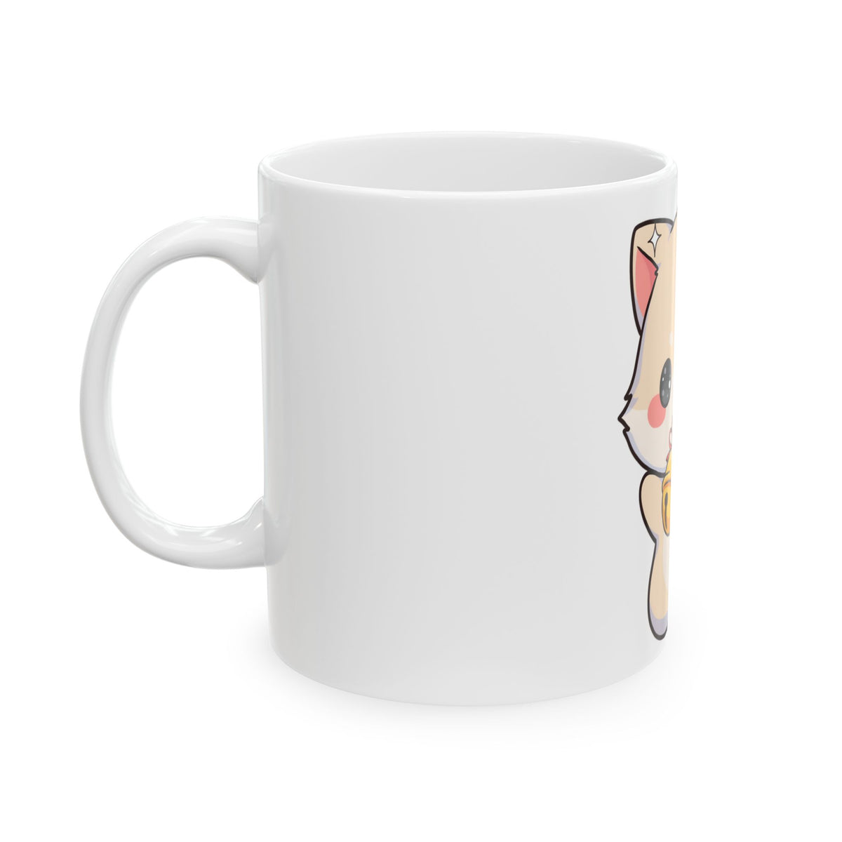 Kawaii Arctic Fox Mug for Cute Animal Lovers
