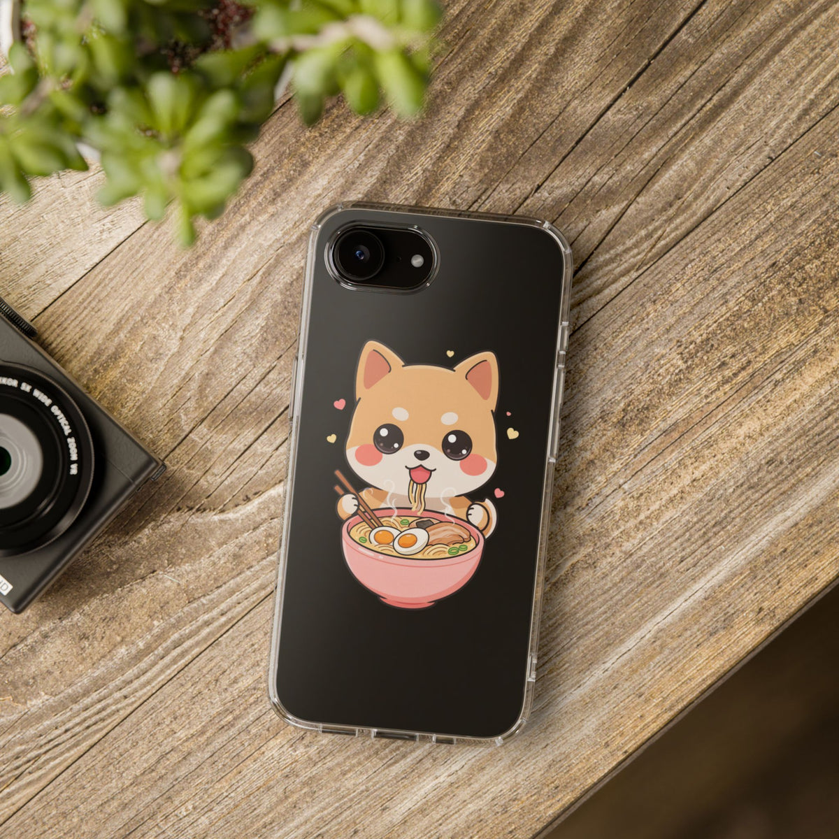 Kawaii Shiba Inu Ramen Clear Impact-Resistant Case