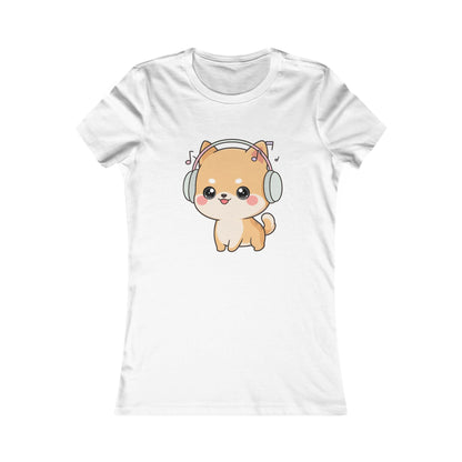 Kawaii Shiba Inu Music Tee for Women