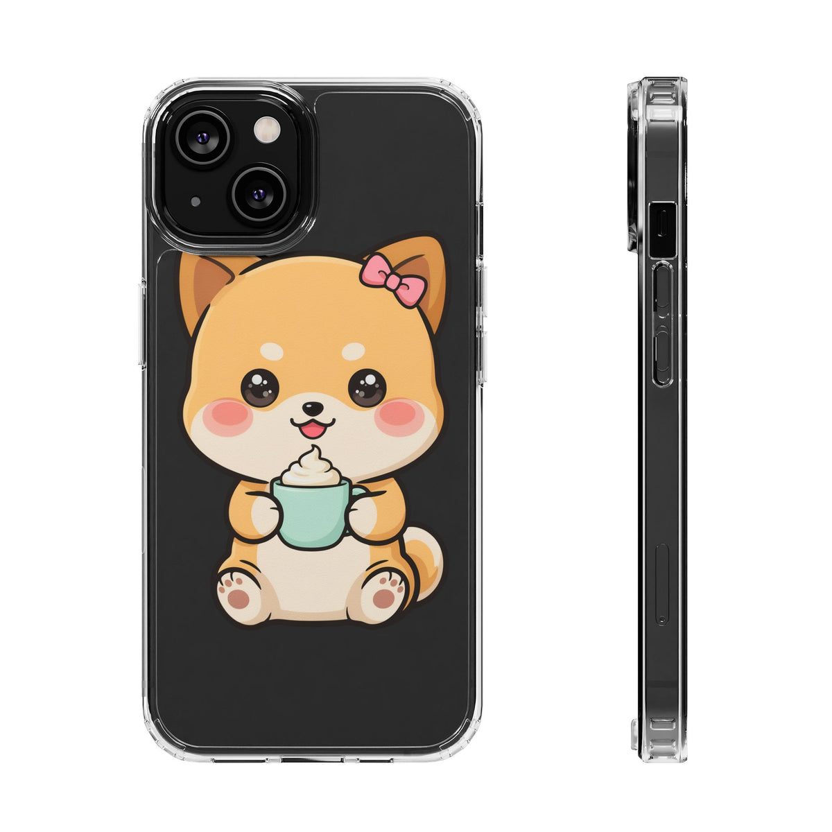 Kawaii Shiba Inu Phone Case with Latte