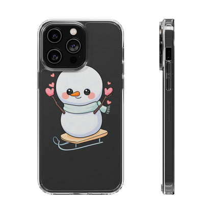 Kawaii Snowman Phone Case, Cute Winter Cheer