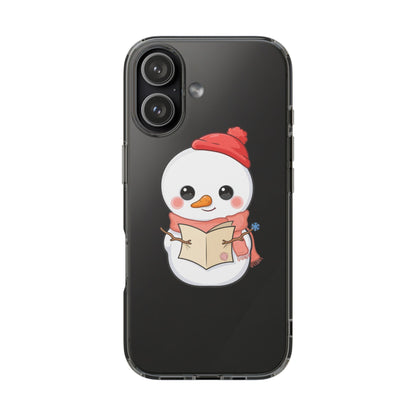 Kawaii Snowman Phone Case Reading to Santa