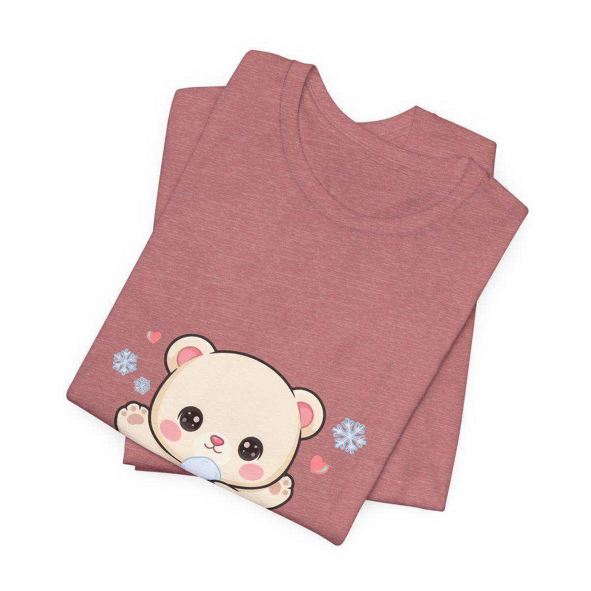 Kawaii Polar Bear Tee, Cute Snow Day Unisex Shirt