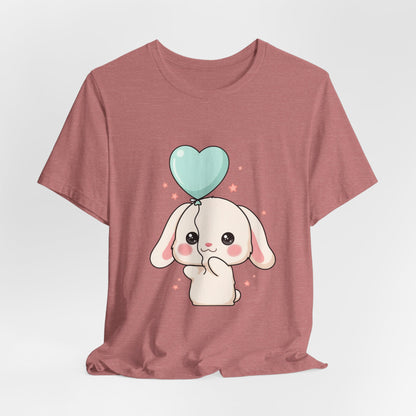Kawaii Bunny T-Shirt with Balloon – Cute Chibi Rabbit Tee