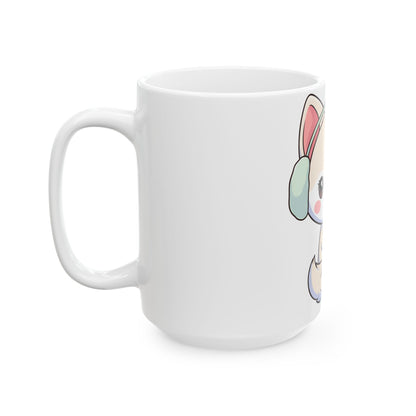 Kawaii Arctic Fox Mug, Cute Winter Gift for Fox Lovers