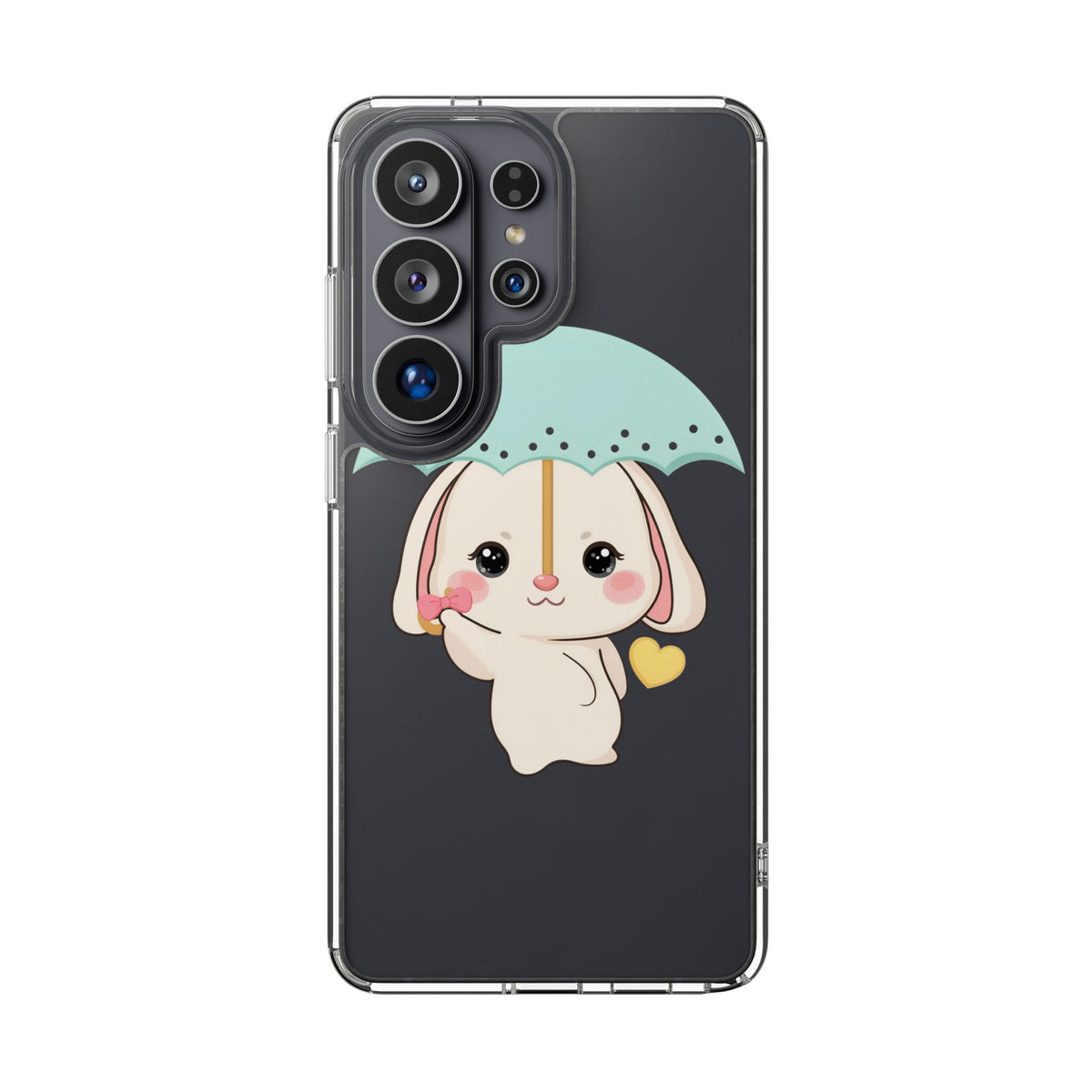 Kawaii Bunny Phone Case with Umbrella | Cute Clear Case