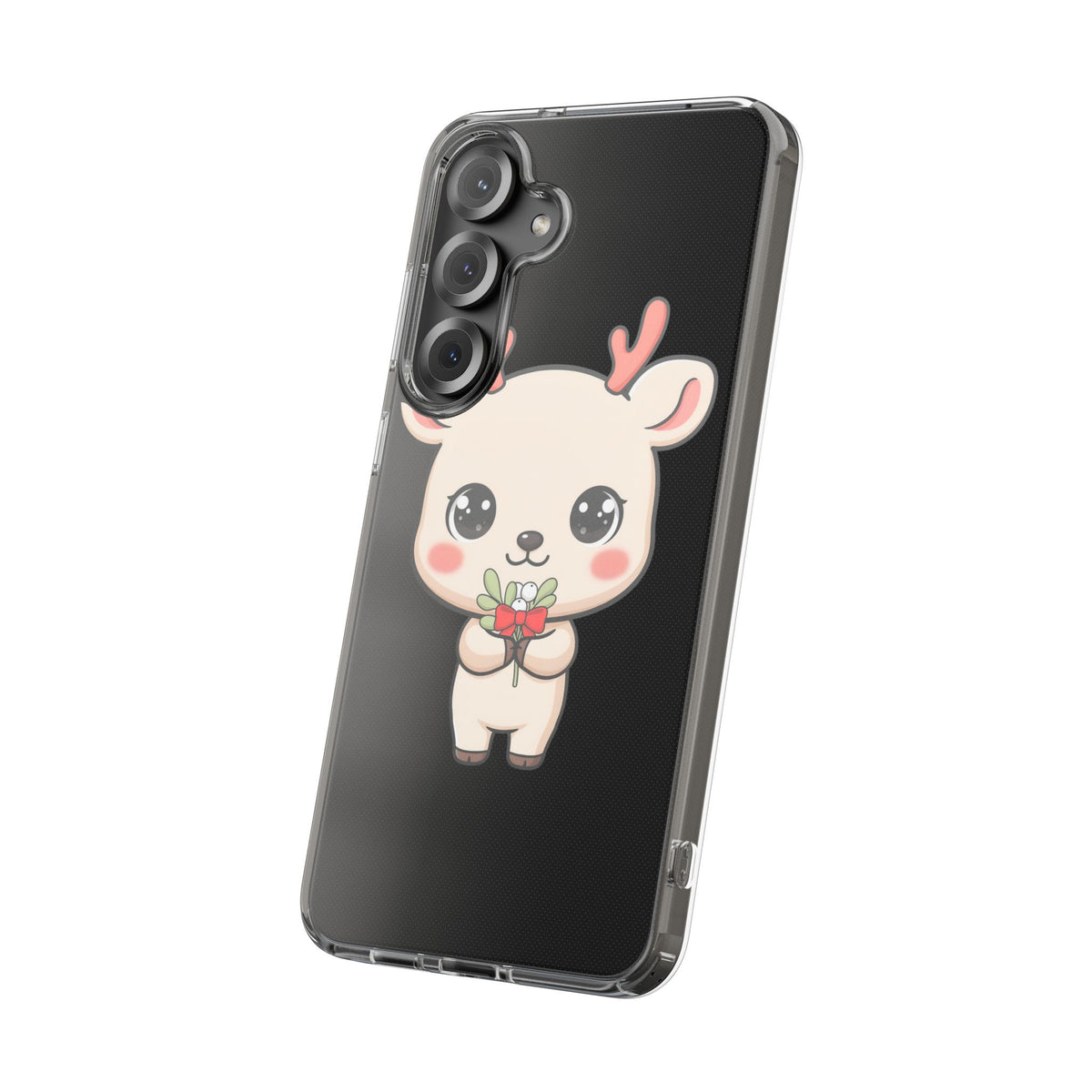 Kawaii Christmas Reindeer Clear Phone Case Gift