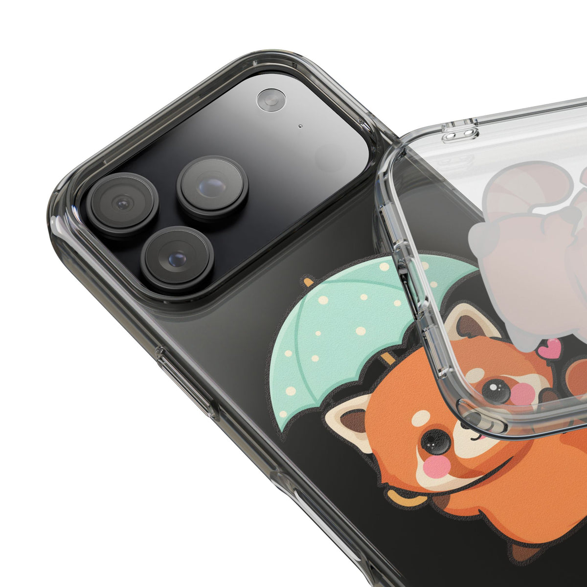 Kawaii Red Panda Clear Impact-Resistant Case