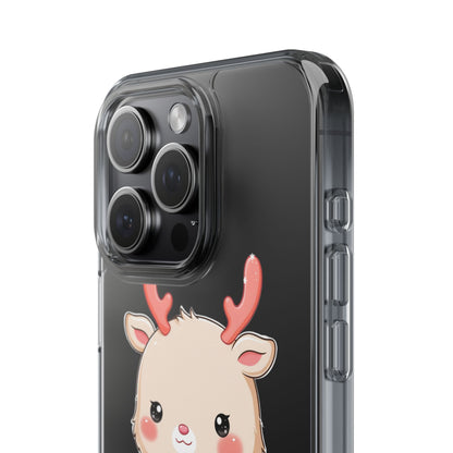 Kawaii Reindeer Clear Impact-Resistant Phone Case