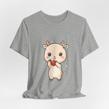 Kawaii Reindeer Christmas T-Shirt for Cute Holiday Style