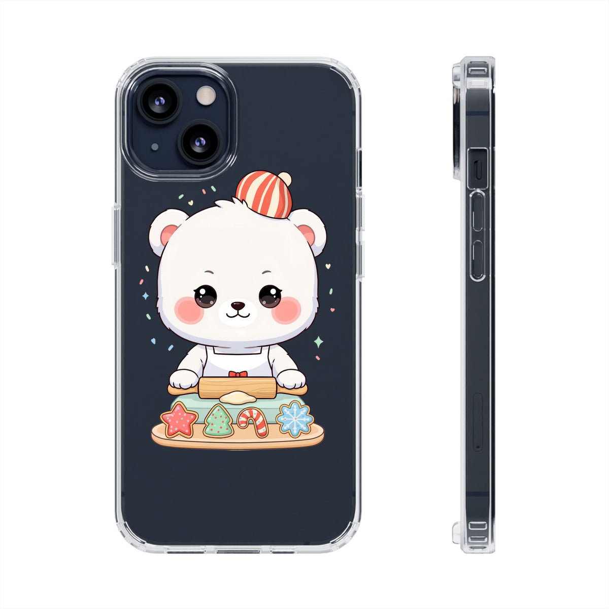 Christmas Bear Cookie Baking Clear Phone Case