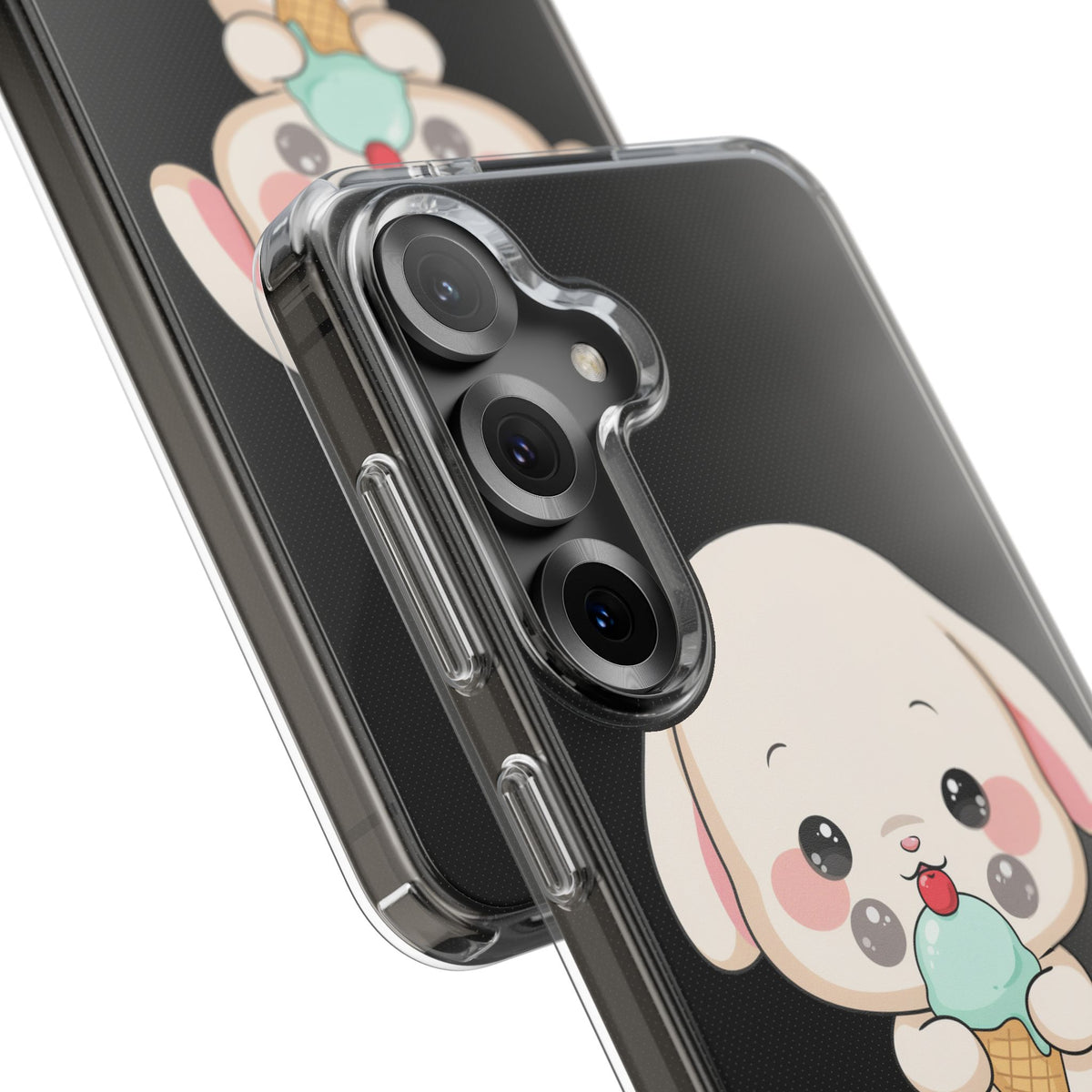 Kawaii Bunny Phone Case, Ice Cream Cutie Clear Case