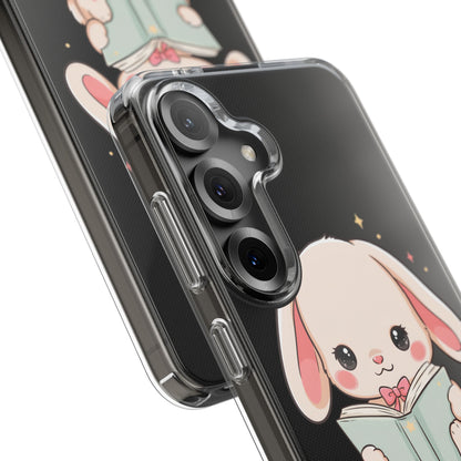 Kawaii Reading Bunny Clear Impact-Resistant Case