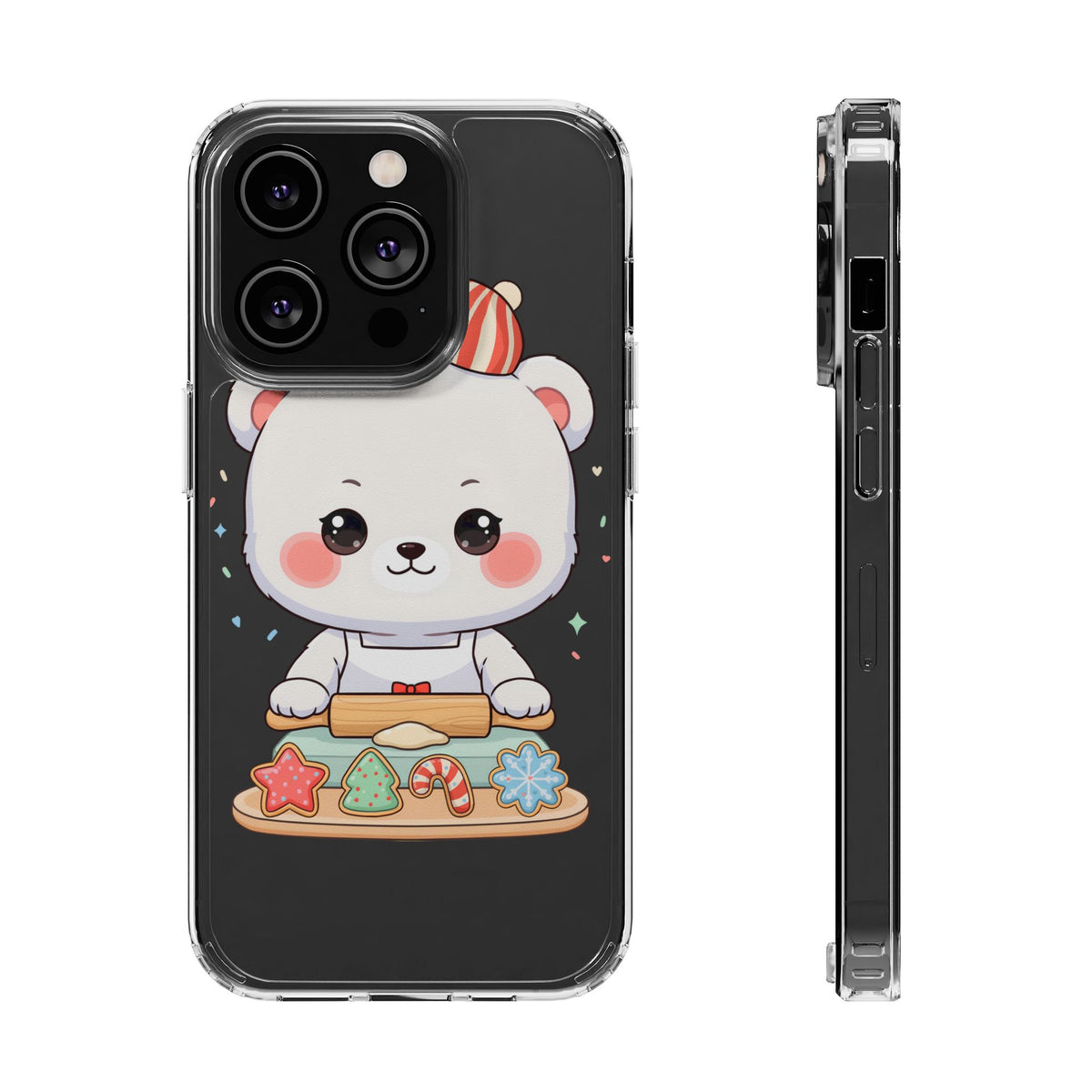 Christmas Bear Cookie Baking Clear Phone Case