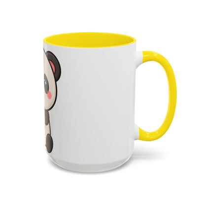 Kawaii Panda Accent Coffee Mug, Strawberry Lover Gift