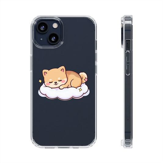 Sleeping Shiba Inu Phone Case on a Dreamy Cloud
