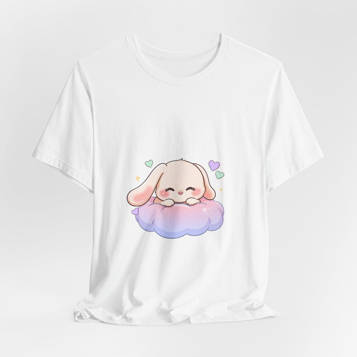 Kawaii Sleeping Bunny Tee, Cute Cloud Nap Unisex Shirt