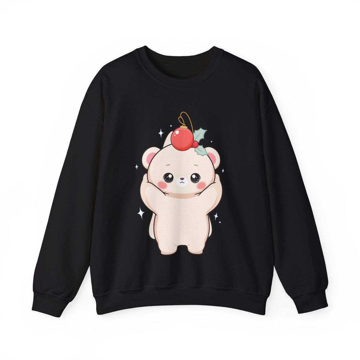 Kawaii Polar Bear Christmas Sweatshirt, Cute Holiday Crewneck