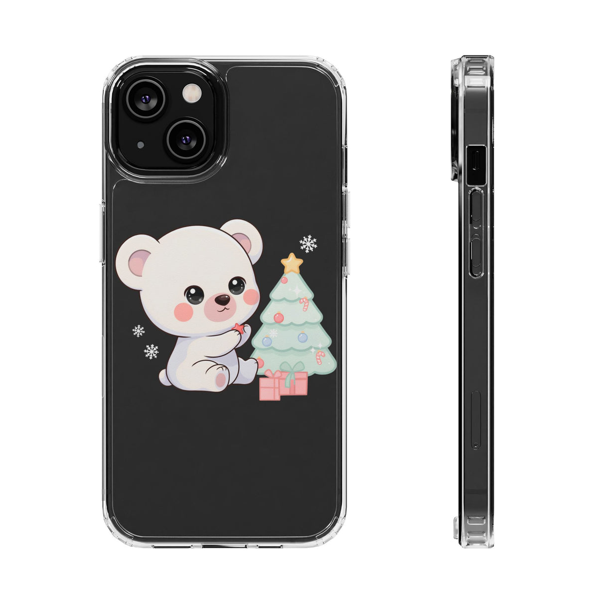 Christmas Polar Bear Phone Case, Kawaii Holiday Accessory