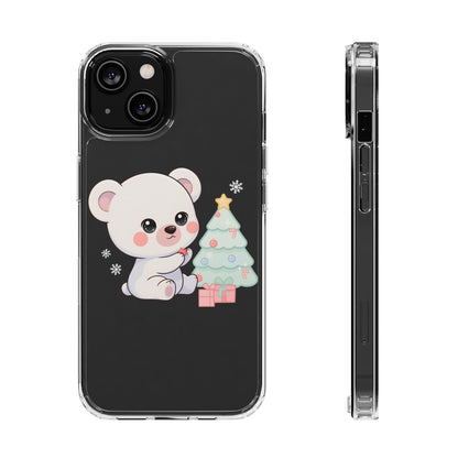 Christmas Polar Bear Phone Case, Kawaii Holiday Accessory