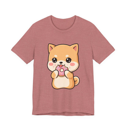 Kawaii Shiba Inu Donut Unisex Jersey Short Sleeve Tee