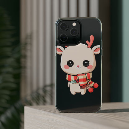 Christmas Reindeer Phone Case, Cute Kawaii Holiday Gift