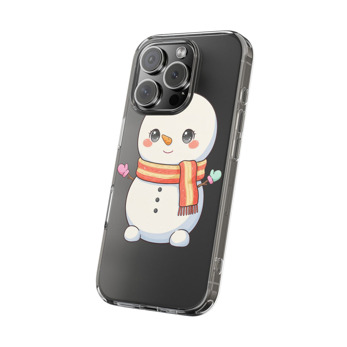 Kawaii Snowman Phone Case – Cute Christmas Clear Case