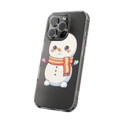 Kawaii Snowman Phone Case – Cute Christmas Clear Case
