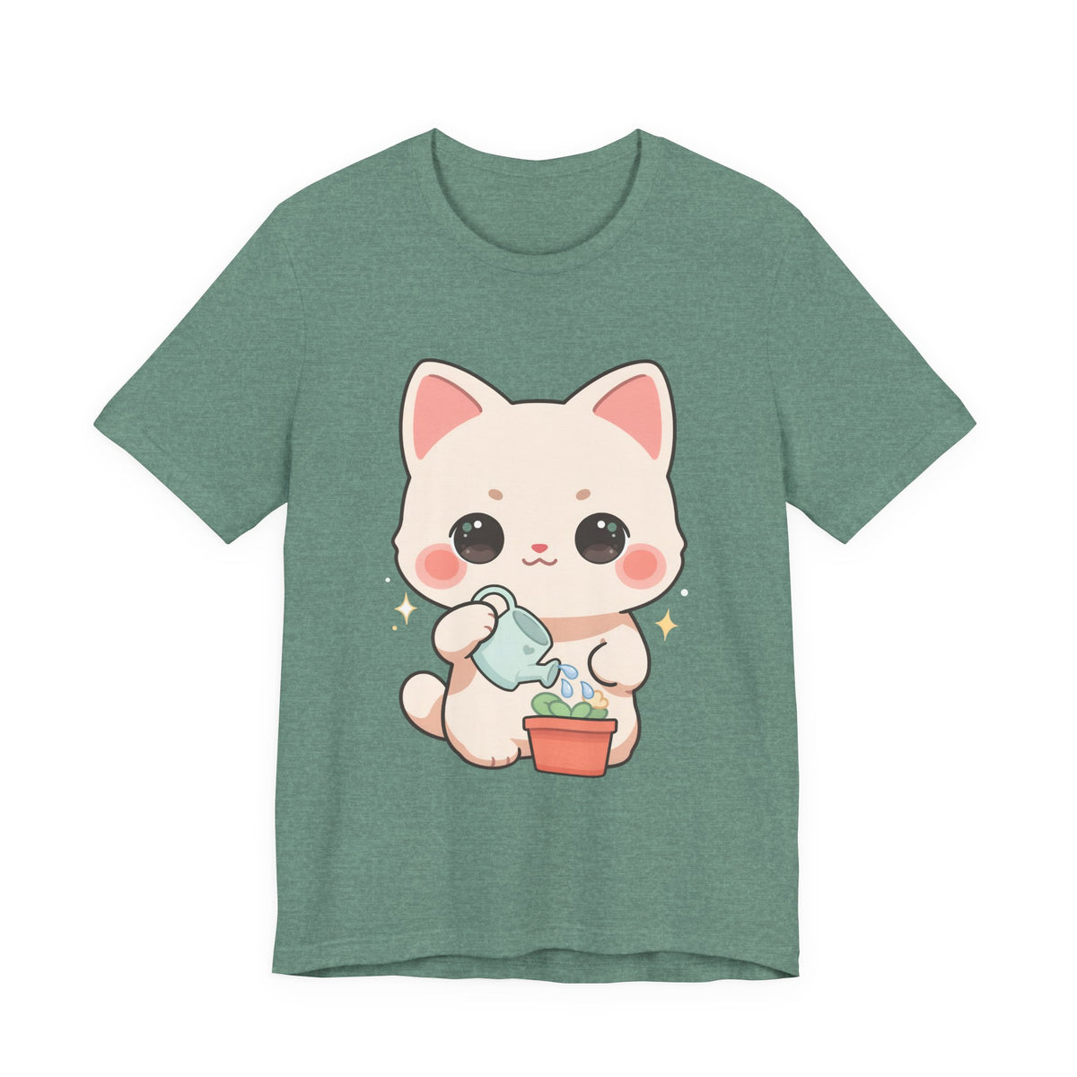Kawaii Cat Gardening T-Shirt for Plant Lovers
