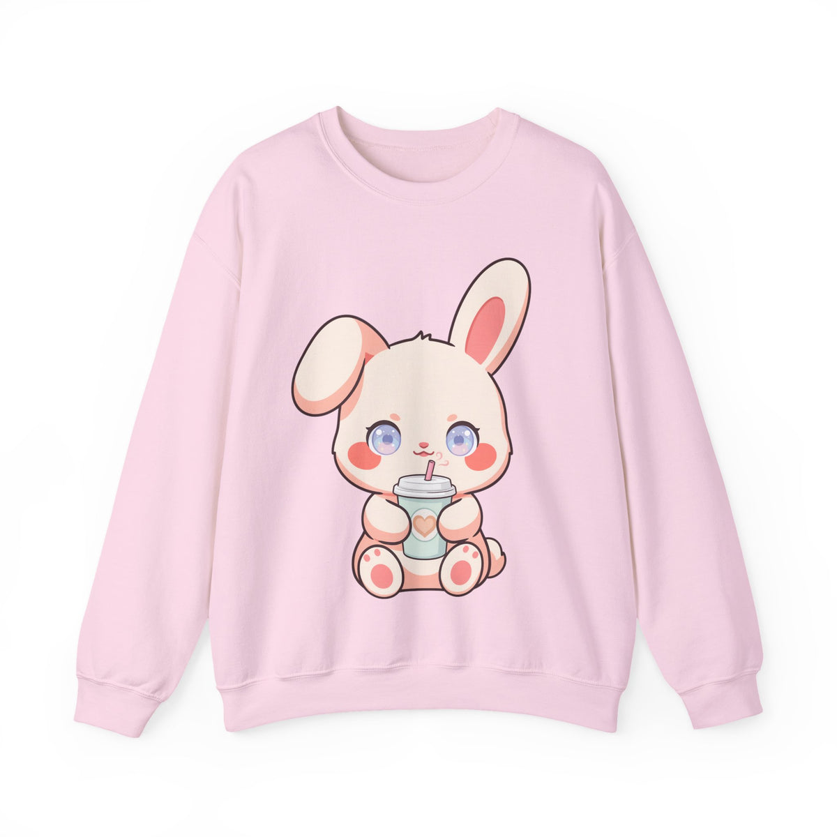 Kawaii Bunny Sweatshirt, Cute Latte Lover Crewneck