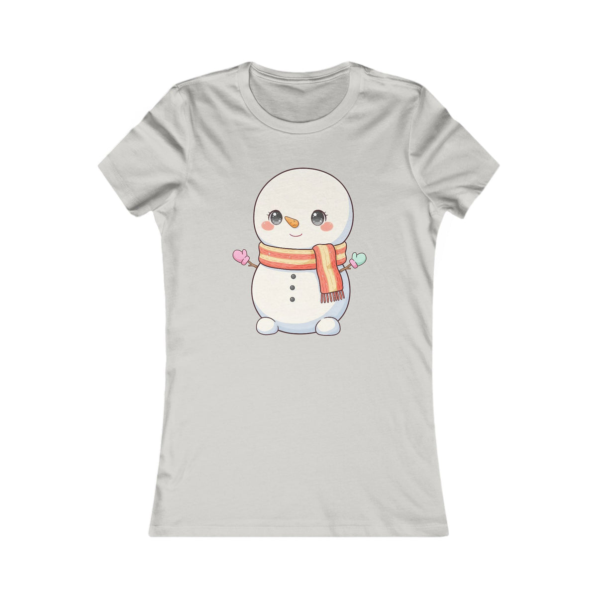 Kawaii Snowman Christmas Tee for Women