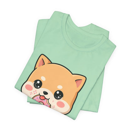 Kawaii Shiba Inu Donut Unisex Jersey Short Sleeve Tee