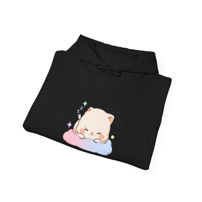 Kawaii Sleeping Cat Hoodie, Cozy Cloud Cat Sweatshirt