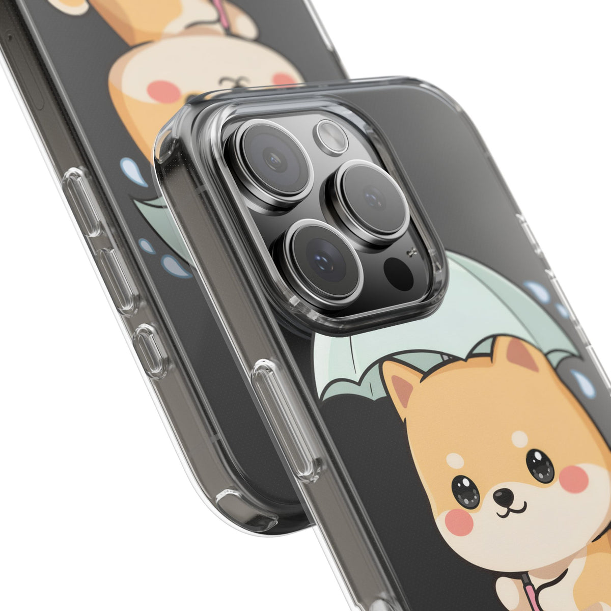 Shiba Inu Phone Case, Kawaii Rainy Day Pup