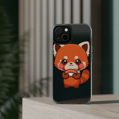 Red Panda Sushi Phone Case, Cute Kawaii Clear Case