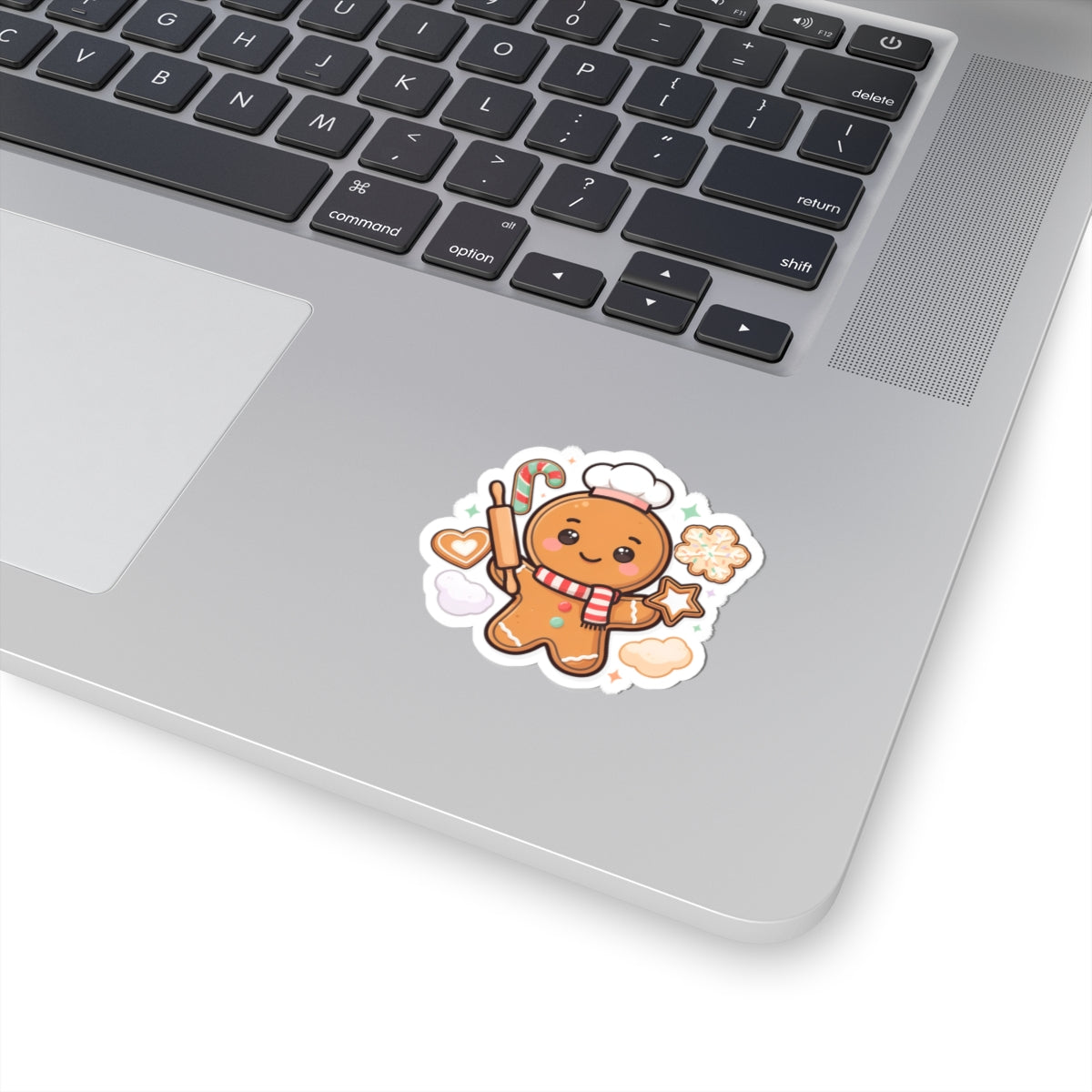 Kawaii Gingerbread Baker Christmas Kiss-Cut Sticker