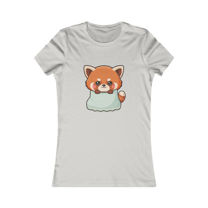 Kawaii Red Panda Women's Tee, Cozy Blanket Animal Shirt