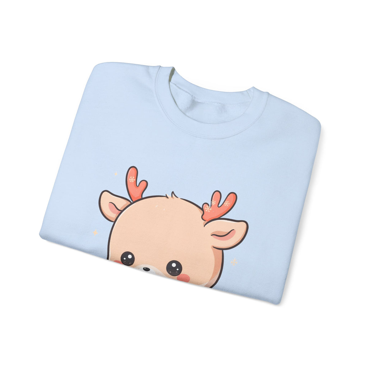 Kawaii Christmas Reindeer Sweatshirt, Cute Holiday Crewneck