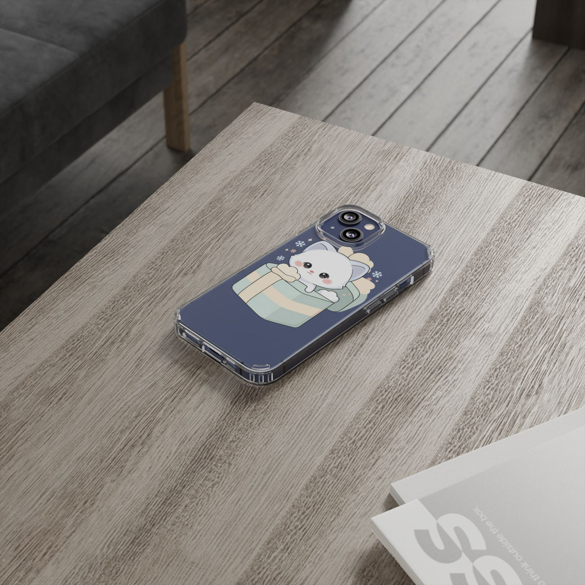 Kawaii Arctic Fox Clear Impact-Resistant Phone Case
