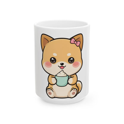 Kawaii Shiba Inu Mug – Cute Latte Dog Ceramic Cup